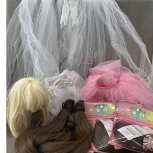 Cosplay Costume Lot Wigs Veils Tutus INH Ponytail Extensions Bridal Dress Up